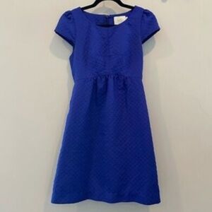 ANTHROPOLOGIE | HD IN PARIS Jaquard Cap Sleeve Mini Dress Sapphire Size 12P